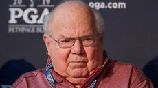 Verne Lundquist talks to the media prior to the 2019 PGA Championship