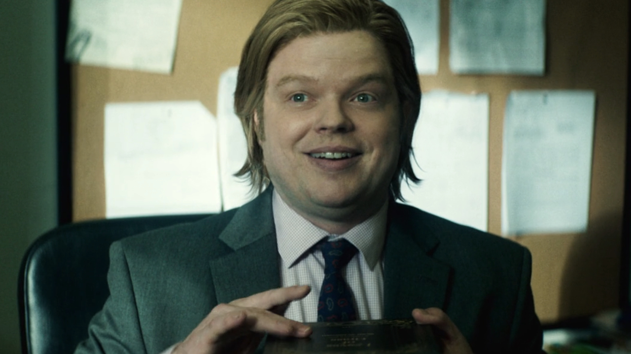 Franklin "Foggy" Nelson (Elden Henson) speaks to Matt Murdock on Daredevil: Born Again.