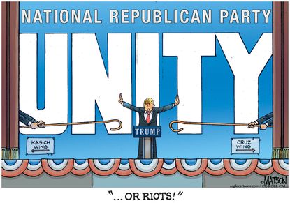 Political Cartoon U.S. Trump GOP Decision 2016