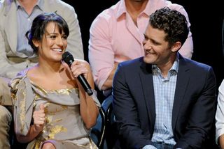 Lea Michele and Matthew Morrison at the Glee Academy event in LA
