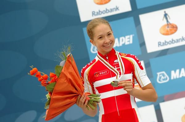 Junior women's time trial silver medalist Cecilie Uttrup Ludwig (Denmark)