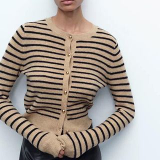 Zara Striped Knit Cardigan