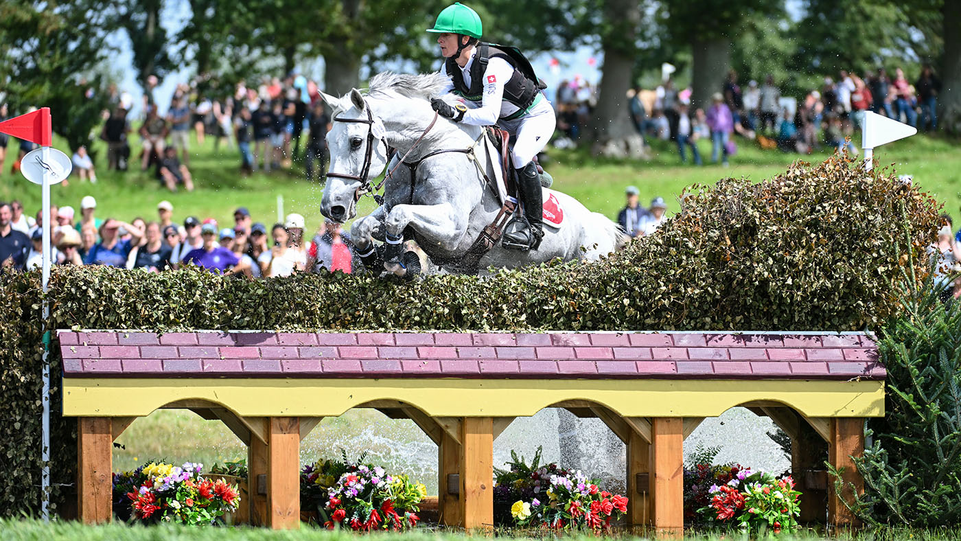 M&amp;eacute;lody JOHNER riding TOUBLEU DE RUEIRE at the 2023 Europeans