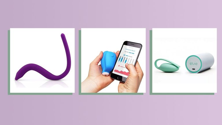 three of the best pelvic floor trainers on purple background