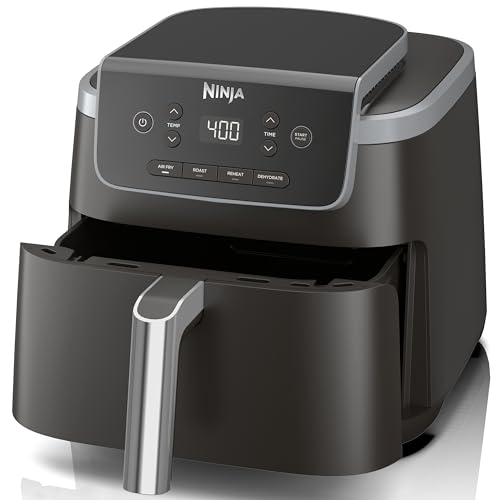 Ninja | Air Fryer | 4-In-1 Pro Air Fry, Roast, Reheat, Dehydrate | 5qt Capacity Fits Up to 4lbs of French Fries | 400f Max Temp | Nonstick Basket &amp;amp; Crisper Plate | 120v | Grey | Af141