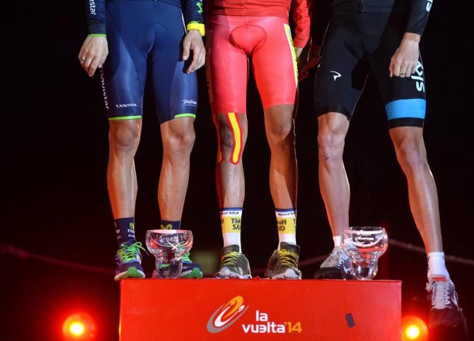 The legs of the 2014 podium