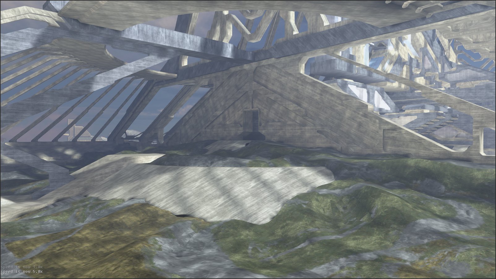 Additional screenshots of the Forerunner City level from Halo 3.