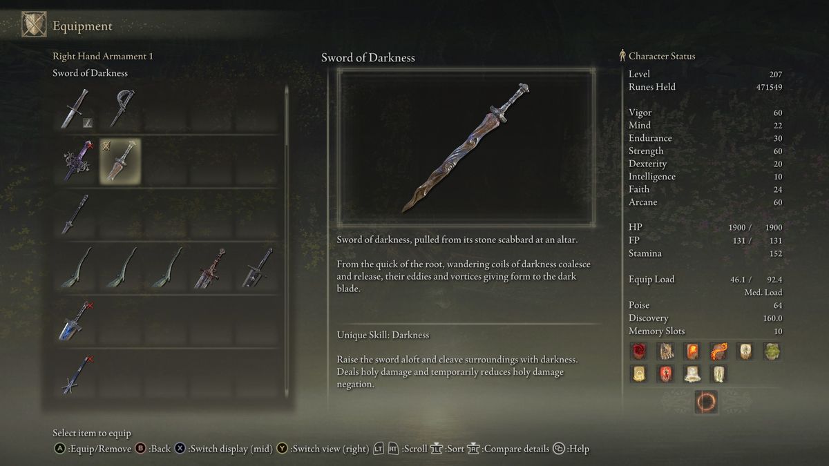 Elden Ring Stone-Sheathed Sword - Sword of Dark