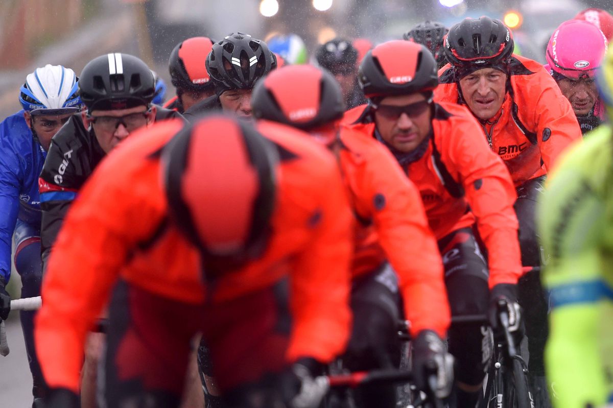 BMC were easy to spot in their fluro orange rain jackets
