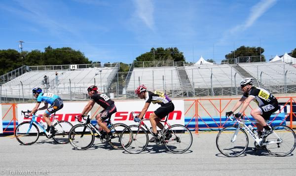 Masters men race a criterium on the track
