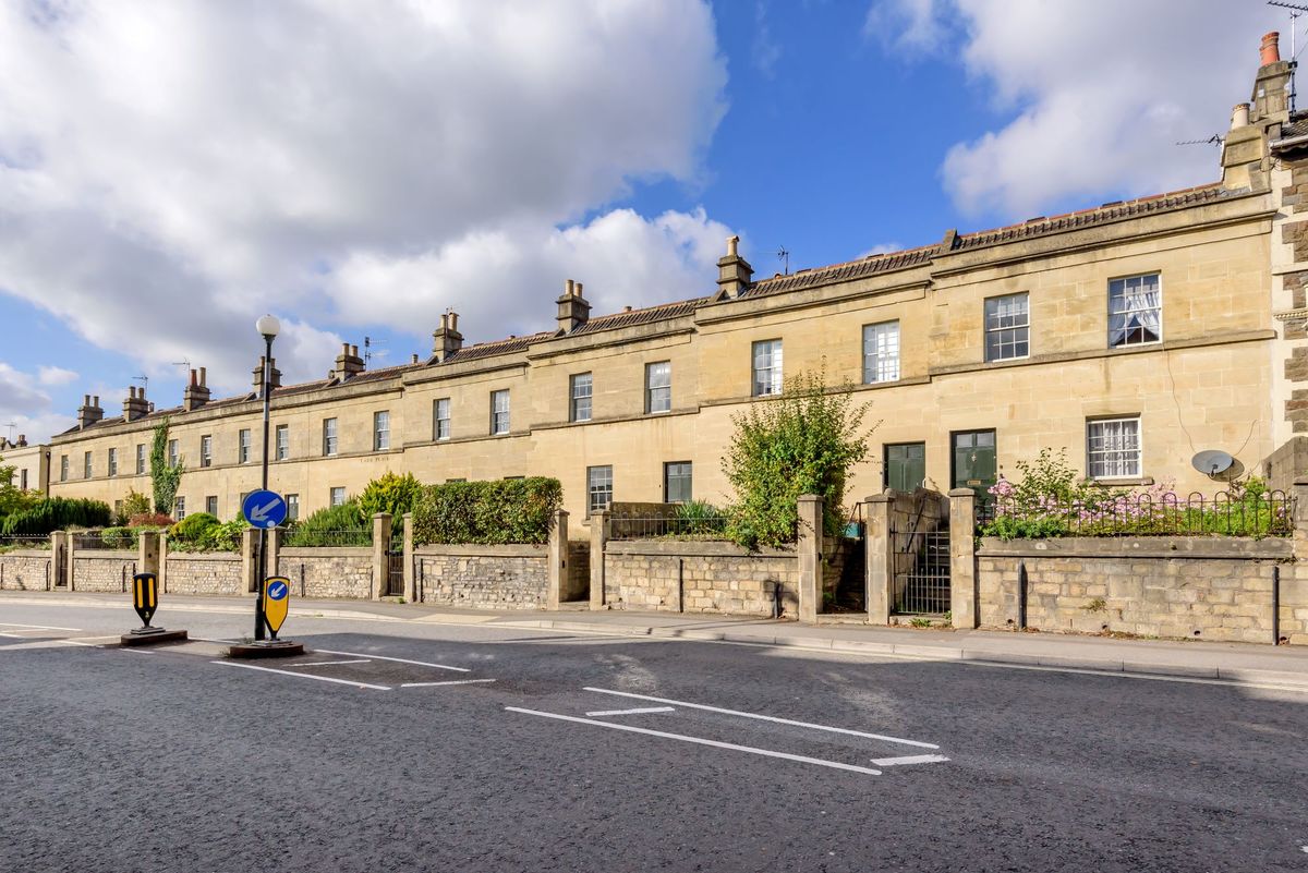 Outside of terraced Georgian houses at Lark Place