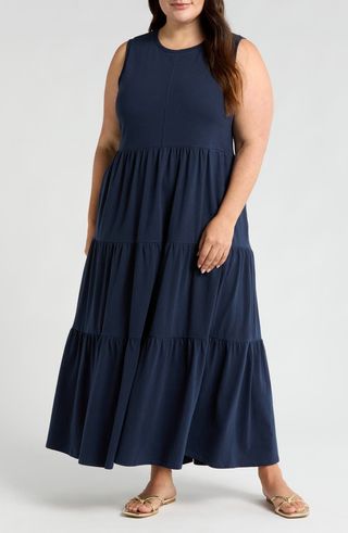 Sleeveless Tiered Organic Cotton Dress