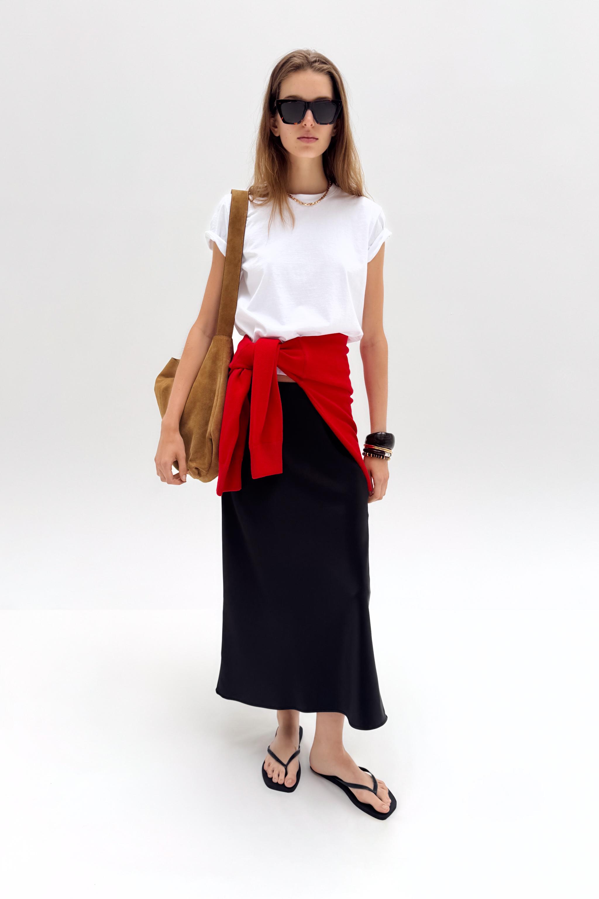 Satin Midi Skirt