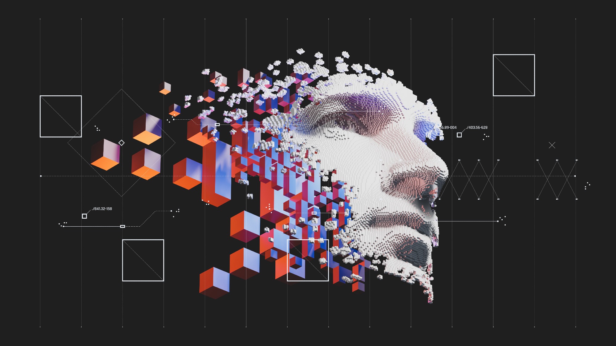 Abstract digital human face