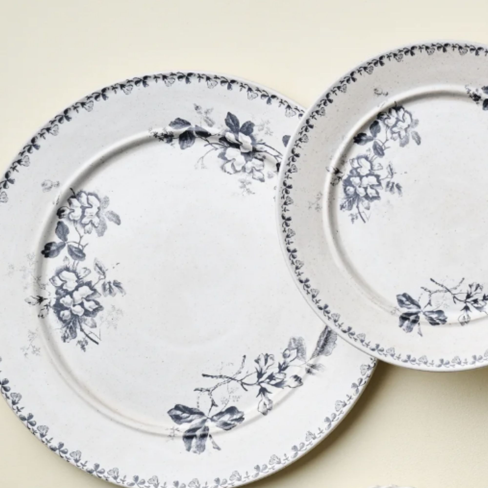 Blue and white floral dinner and salad plate