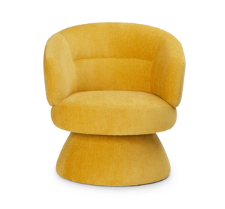 Yellow pedestal accent chair