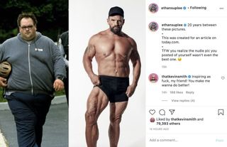 Ethan Suplee weight loss journey instagram post with Kevin Smith comment