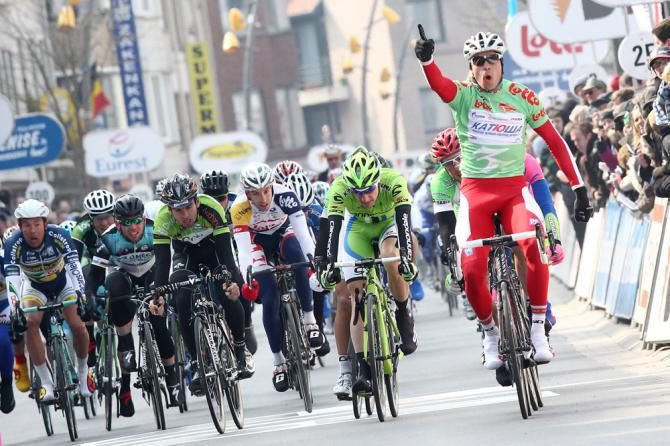 Alexander Kristoff (Katusha) wins stage 3a at the Three Days of De Panne.