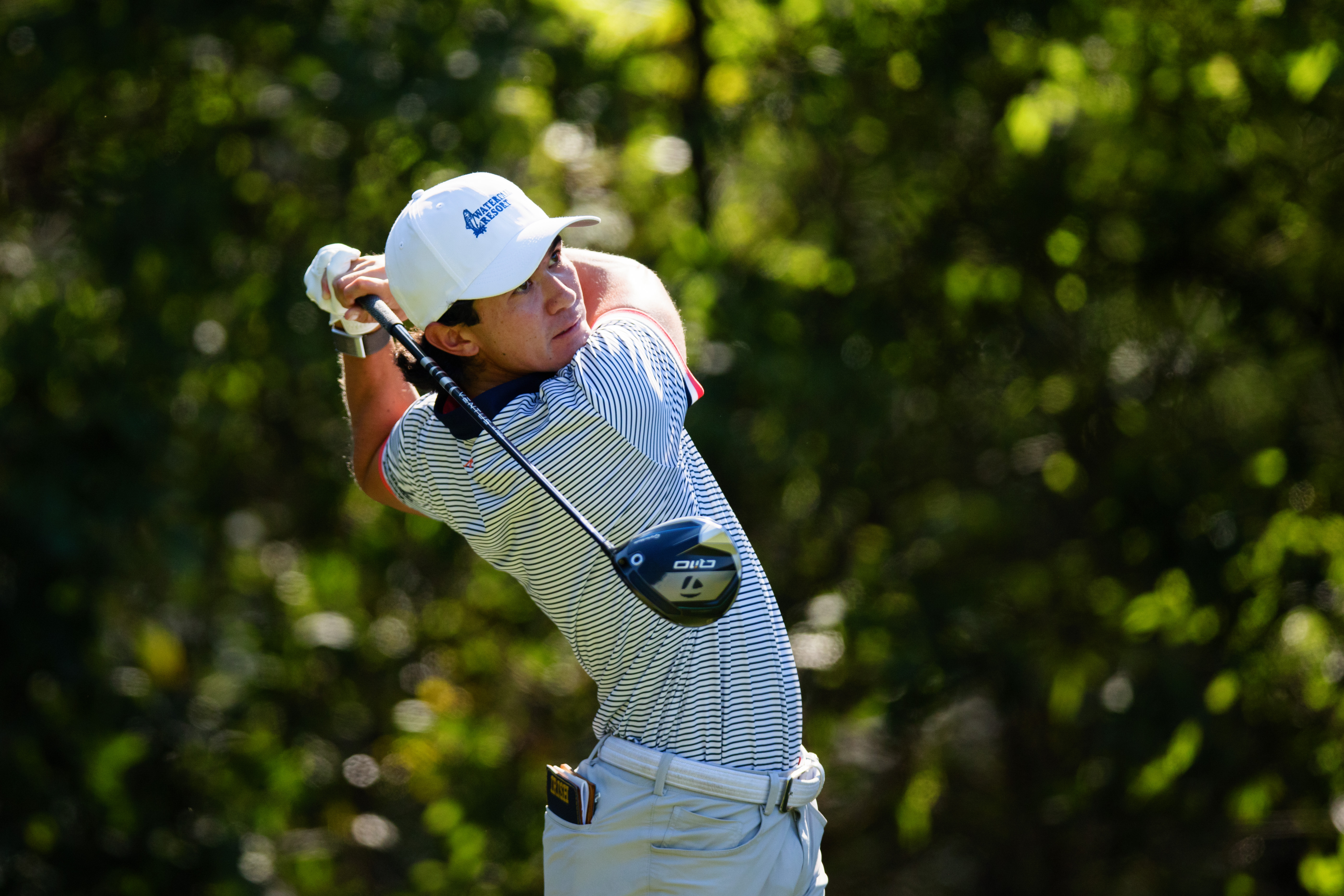 Davis Chatfield holds his finish on a drive