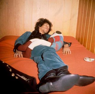 Jimi Hendrix asleep