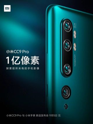 The 108MP Xiaomi Mi Note 10 launches in China on 05 November as the Xiaomi Mi CC9 Pro