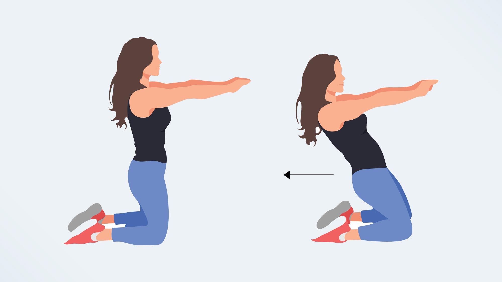 an illo of a woman doing the kneeling lean