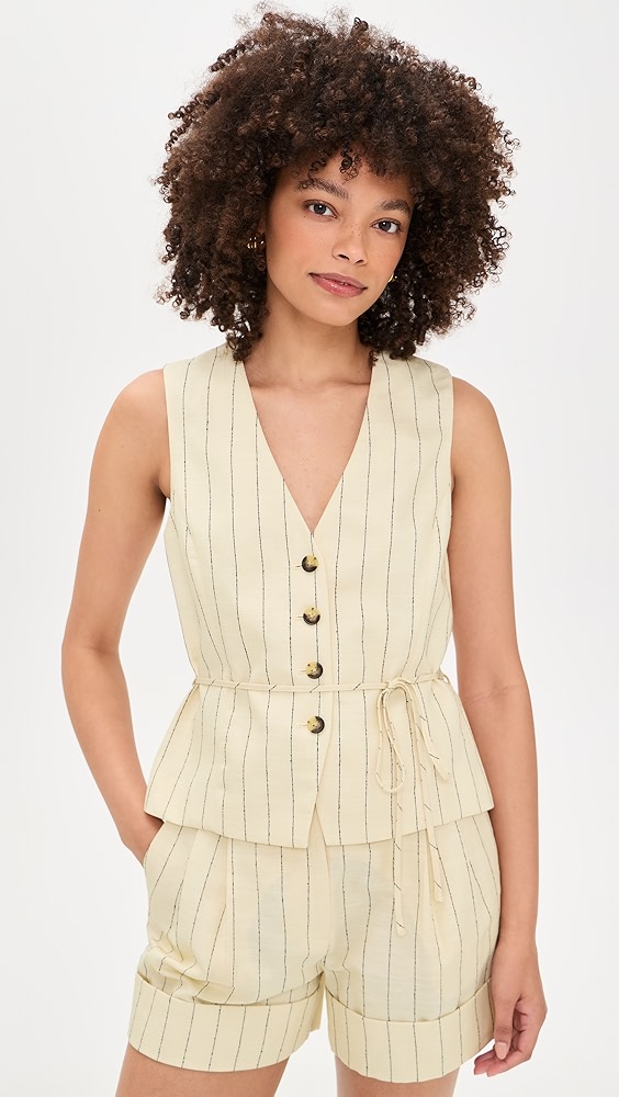 Paulette Stripe Vest - Whtst