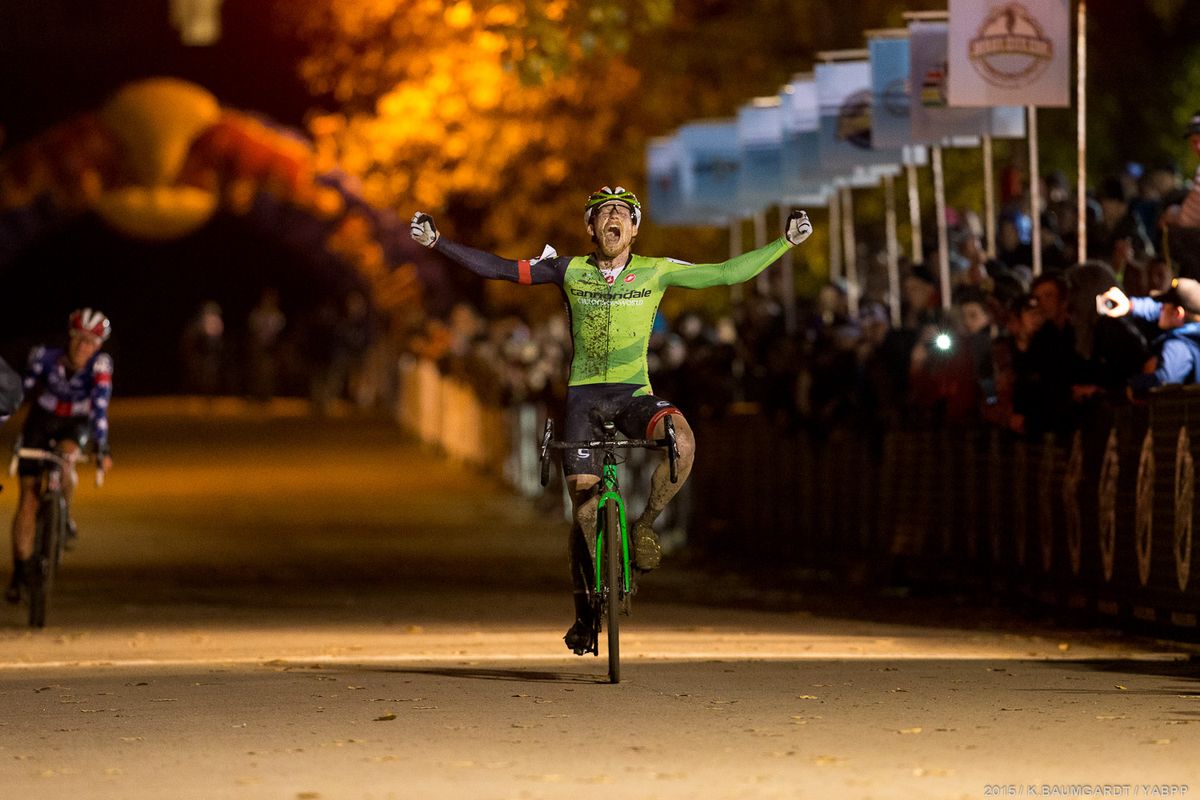 An ecstatic Stephen Hyde took the win on Day One of the Derby City Cup
