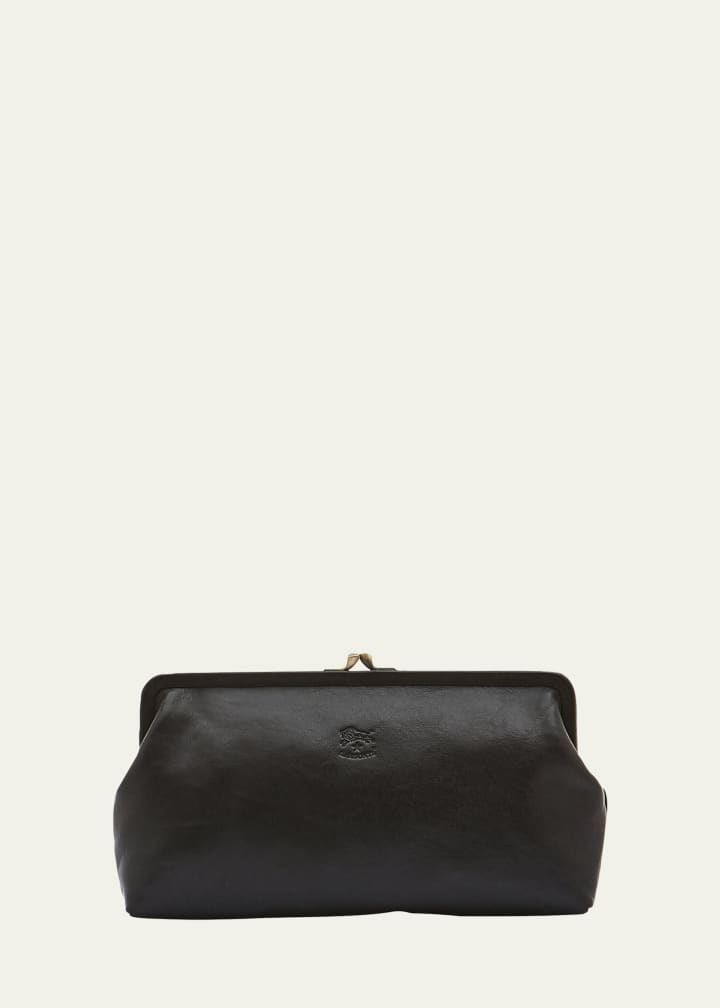 Manuela Vegetable-Tanned Leather Clutch Bag
