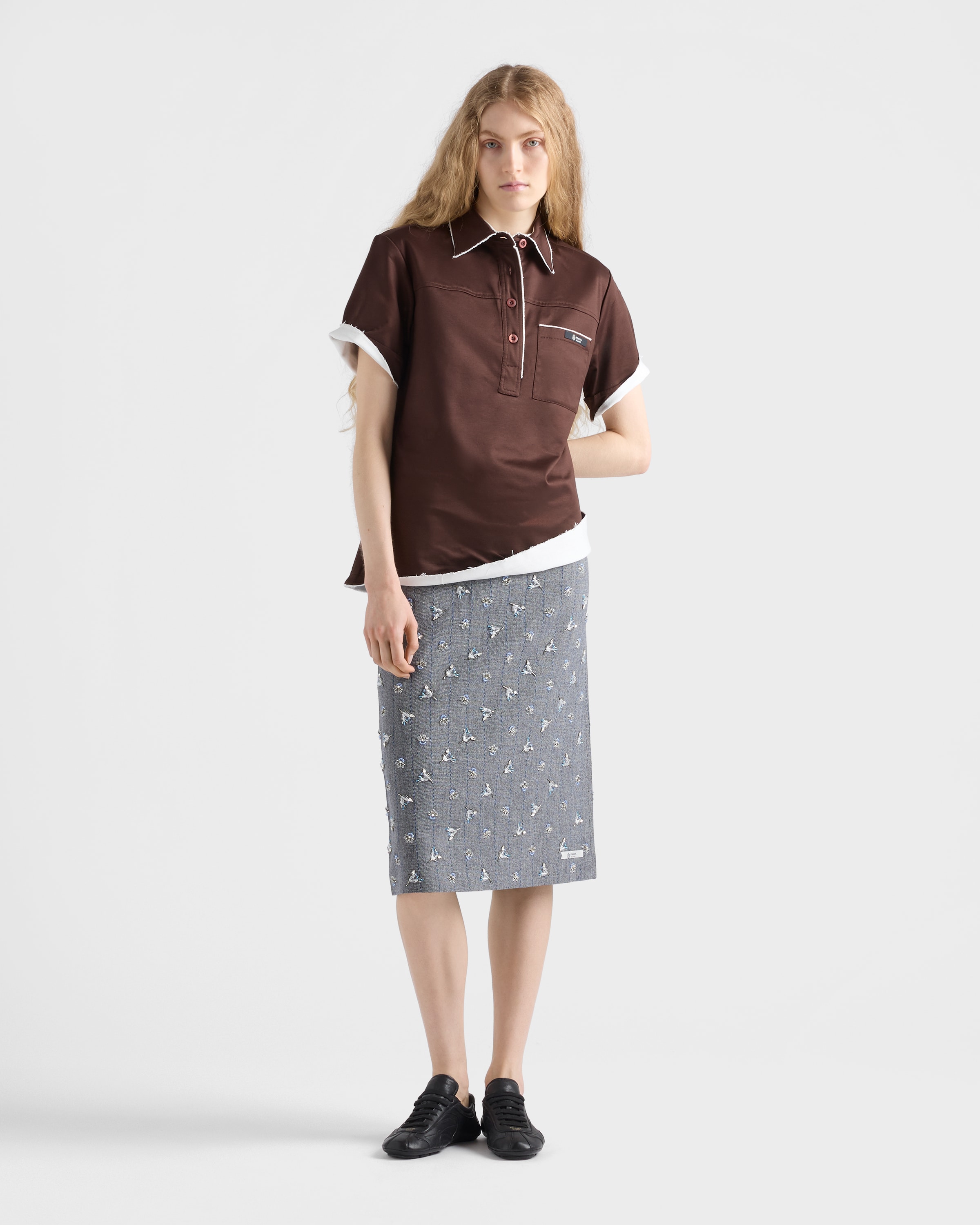 &amp;nbsp;embellished Pinstripe Wool Midi-Skirt