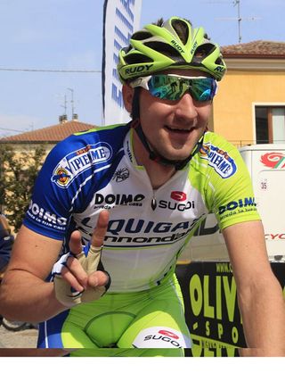 Elia Viviani (Liquigas - Cannondale) reminds us which stage he won.