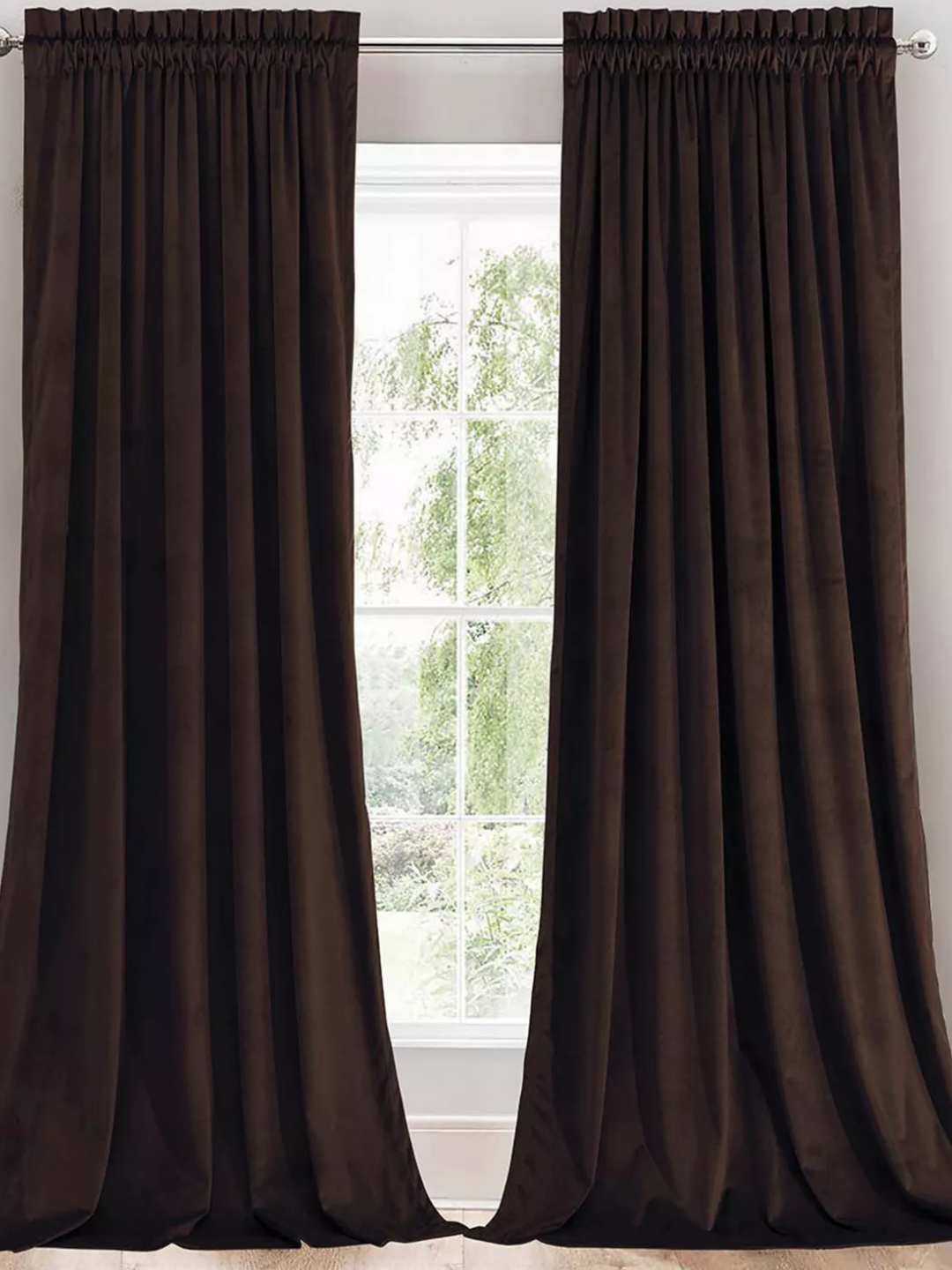 velvet brown dramatic drapery