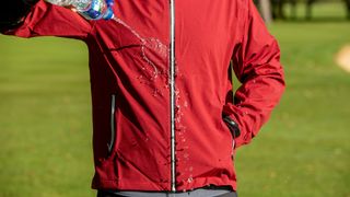 Druids Golf Rain Tek jacket water test