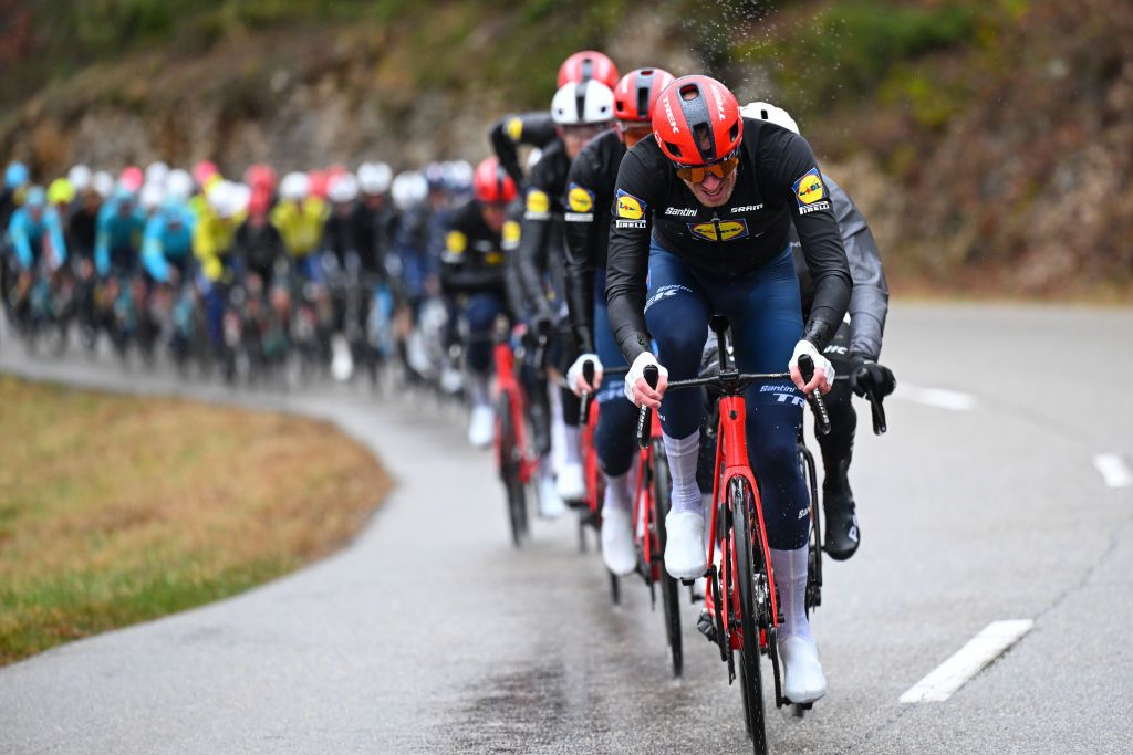 Tim Declercq (Lidl - Trek) leads the peloton during the 8th Tour de la Provence 2024, Stage 2