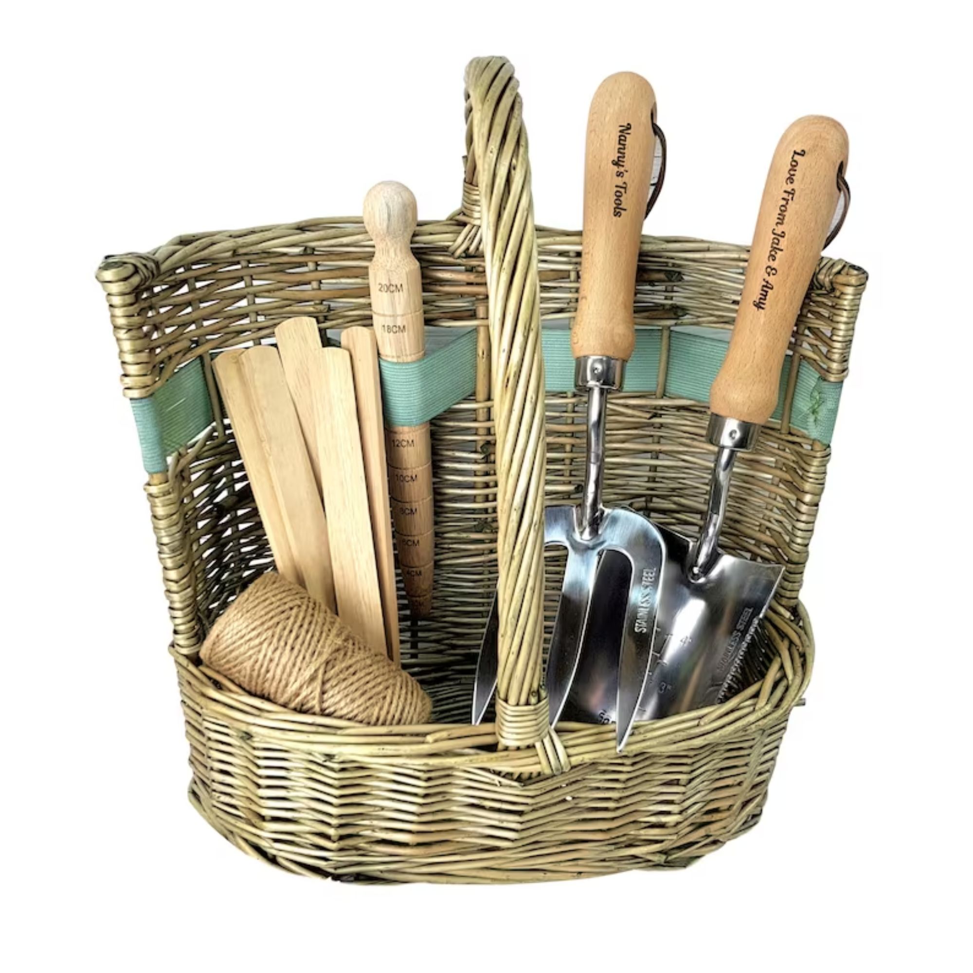 Personalised Gardening Tool Set Willow Trug