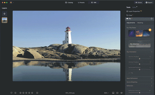 AI editing tools in Luminar Neo