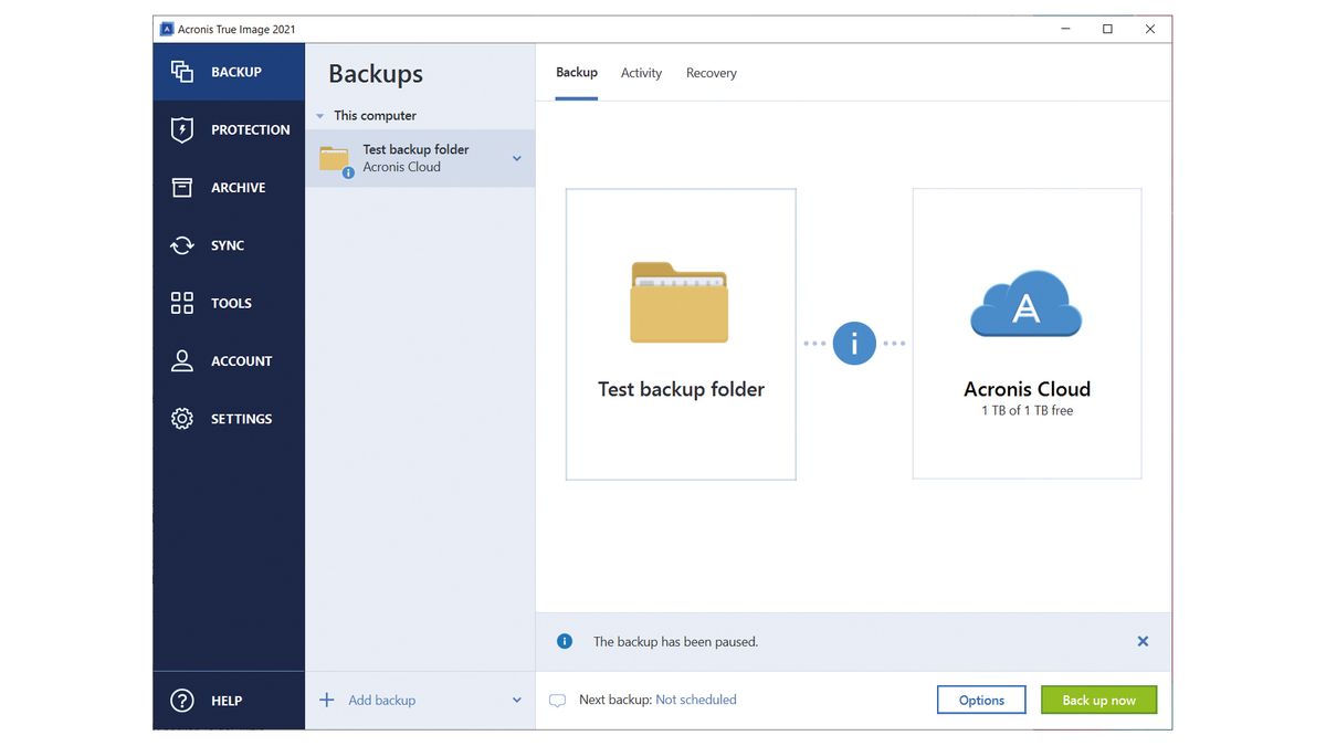 does acronis cloud come with true image software