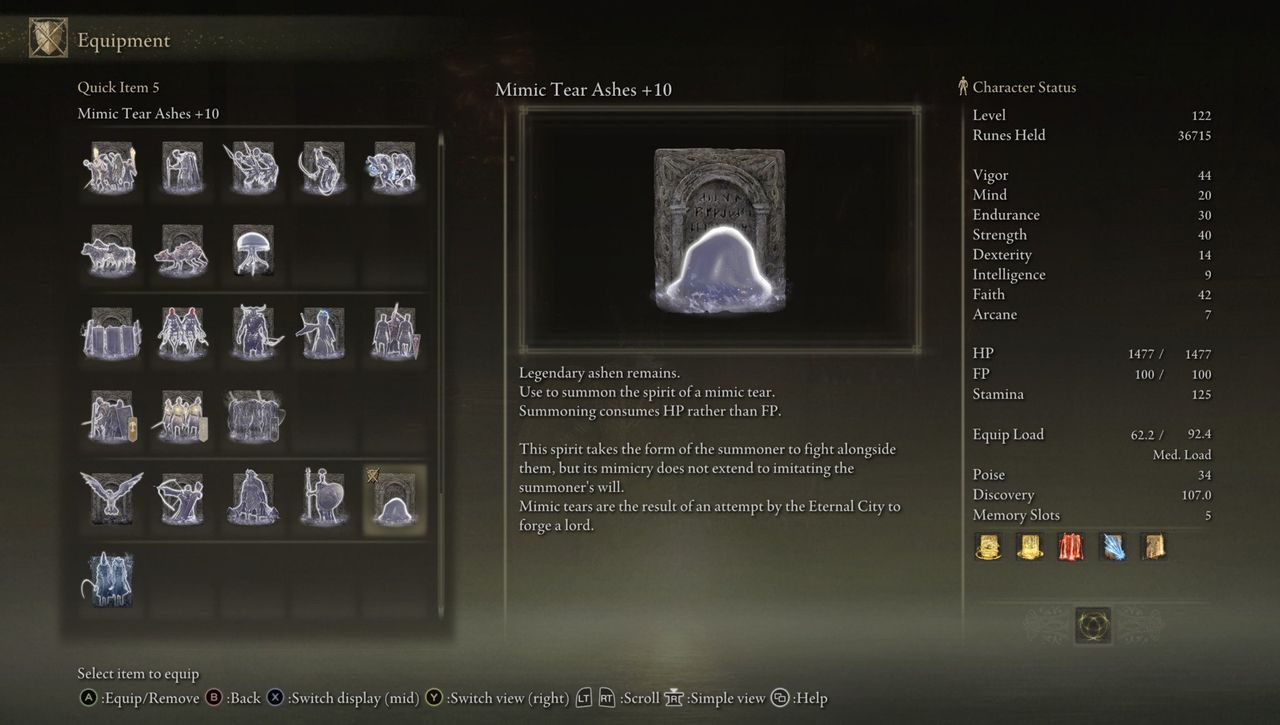 Elden Ring Mimic Tear Ashes