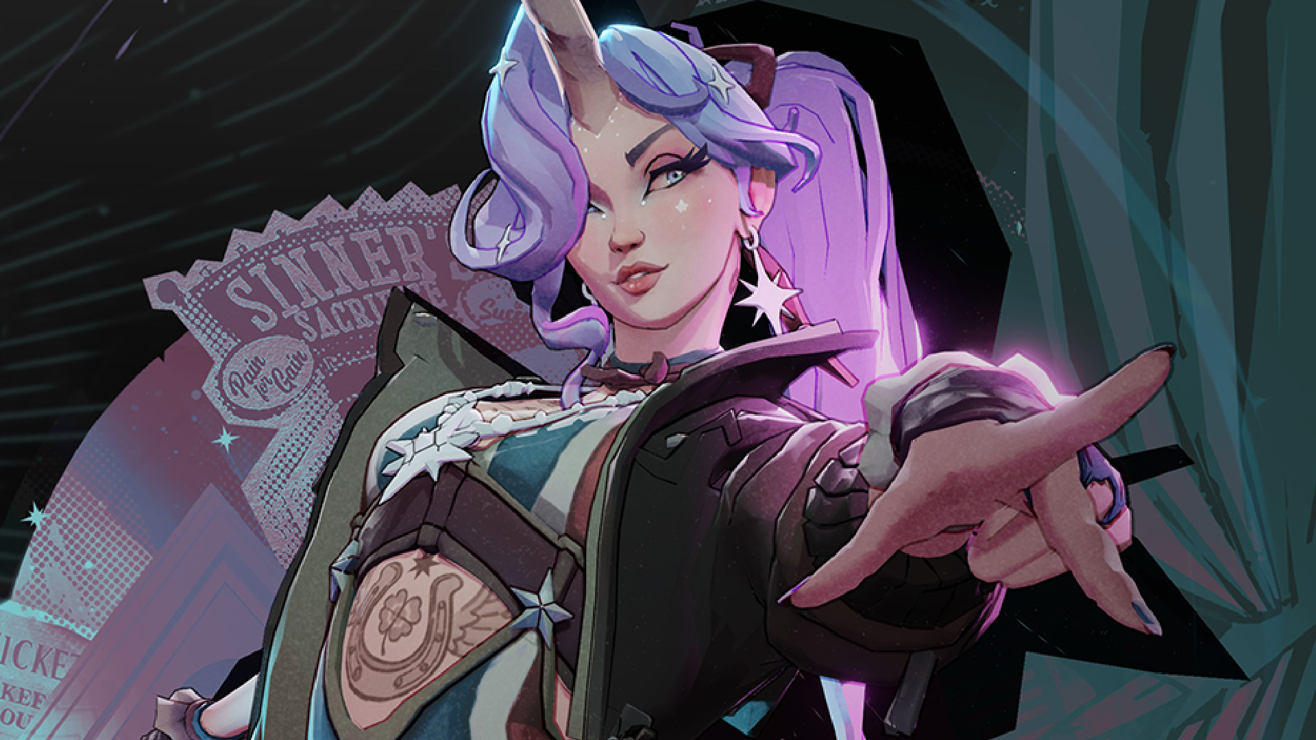 Deadlock character Celeste, a pink-haired woman with a unicorn horn