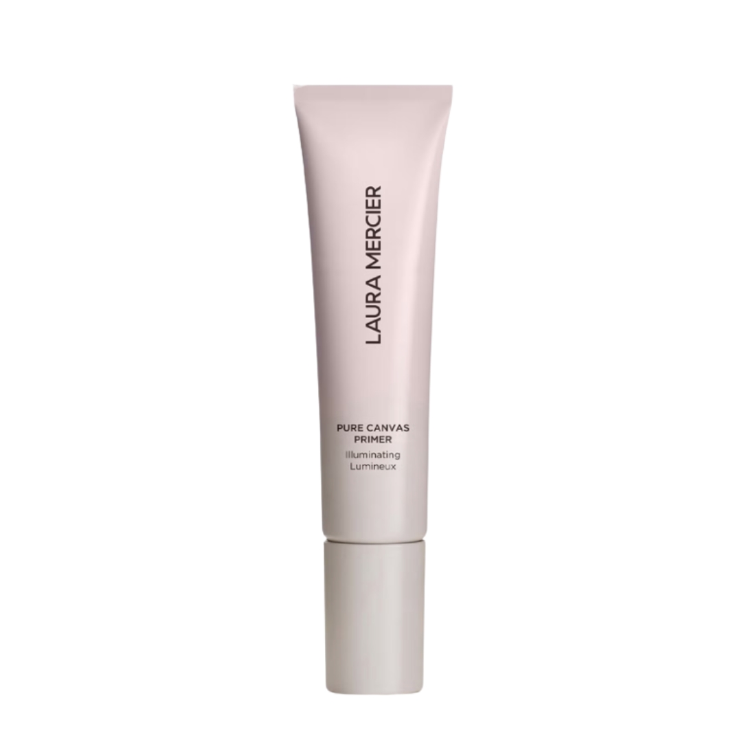 A product shot of the Laura Mercier Pure Canvas Primer Illuminating, on a white background