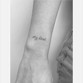 Winter Stone handwriting tattoo.