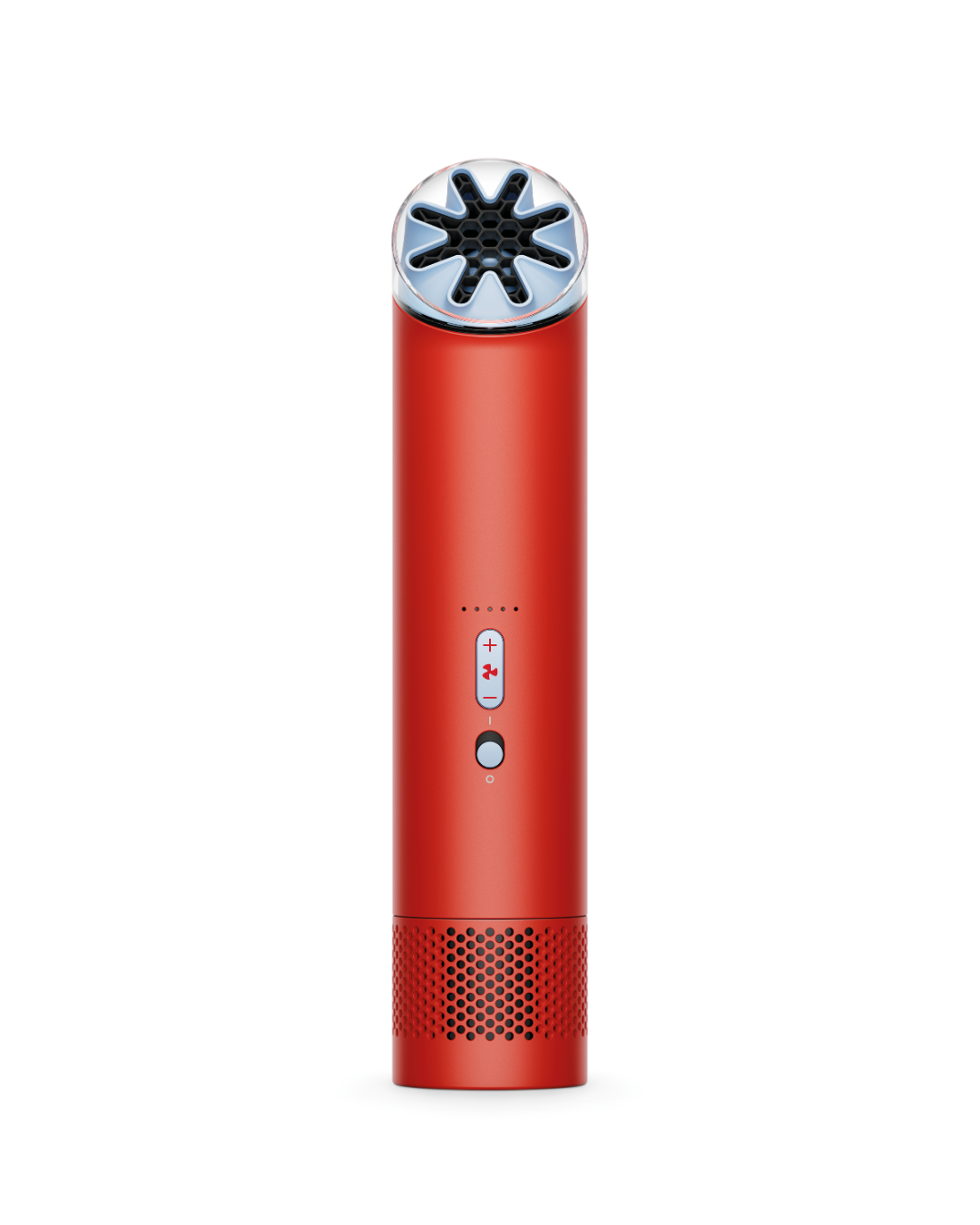 an image of the dyson handheld fan in Carnelian/Sky