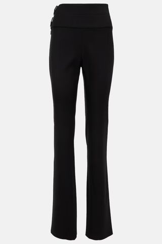 Belted Straight Wool Pants