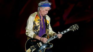 Keith Richards performs during a concert of the Stones' Ole tour at Morumbi stadium in Sao Paulo, Brazil, on February 24, 2016