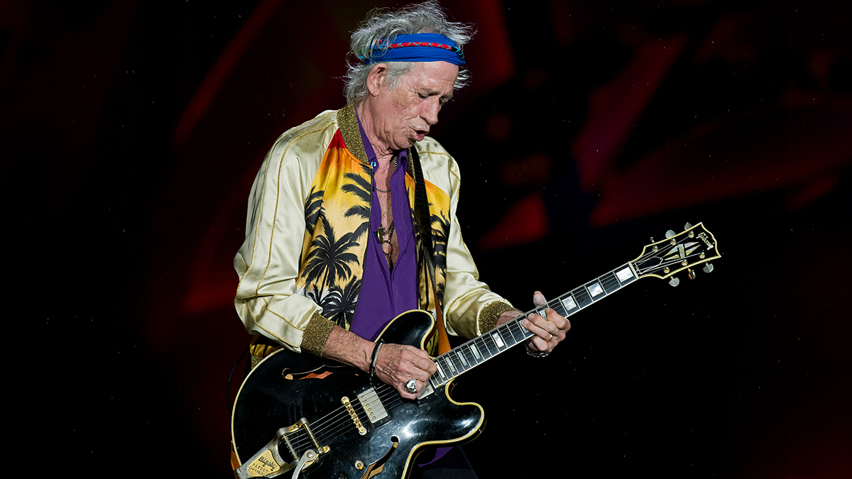 Keith Richards performs during a concert of the Stones' Ole tour at Morumbi stadium in Sao Paulo, Brazil, on February 24, 2016