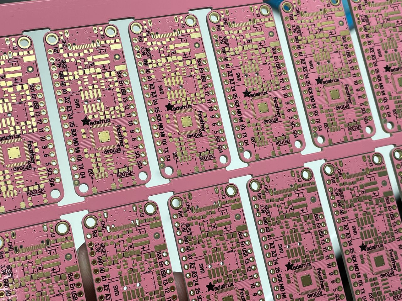 Pink PCBs from Adafruit