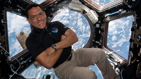 NASA astronaut and Expedition 68 Flight Engineer Frank Rubio is pictured inside the Cupola, the International Space Station's "window to the world," as the orbiting lab flew 263 miles above southeastern England on Oct. 1, 2022.