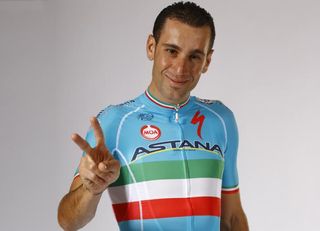 Vincenzo Nibali strikes the peace sign
