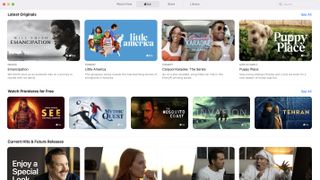 A screengrab of the Apple TV homepage