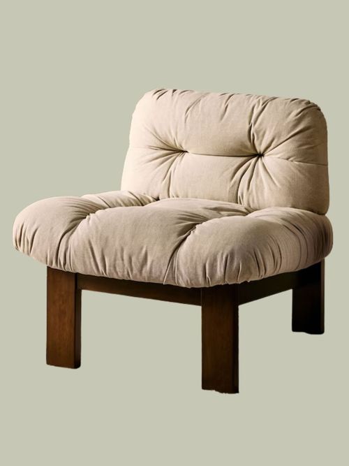 Fran Accent Chair in Natural Linen Cotton Linen Blend